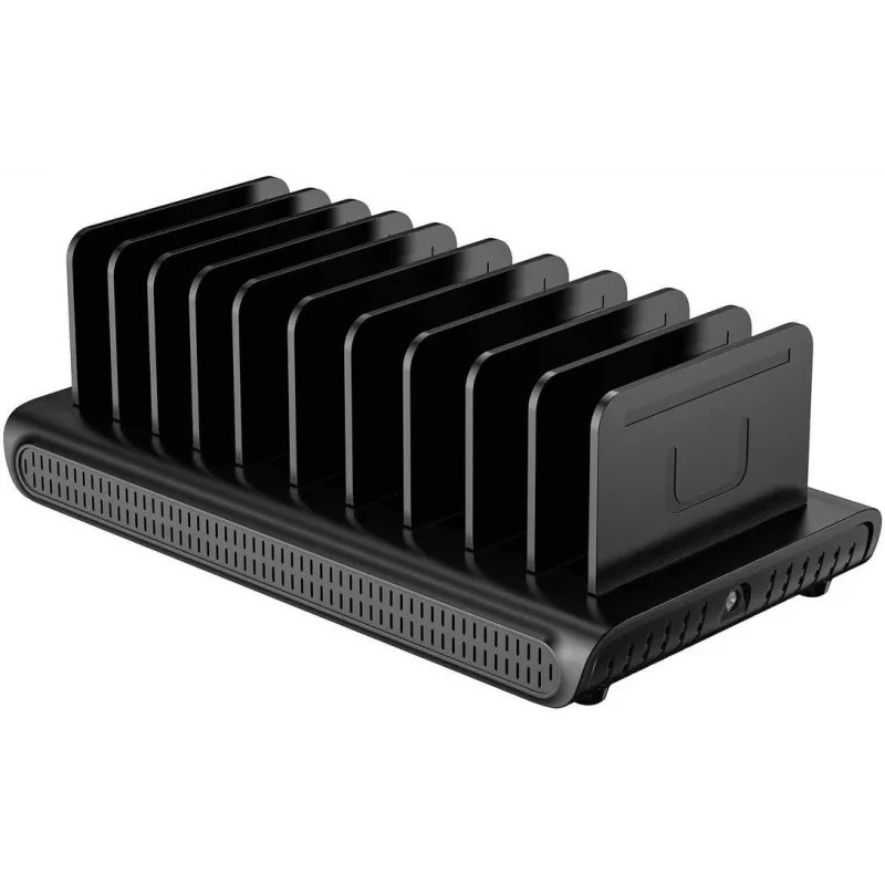 UNITEK 10-portová inteligentná nabíjacia stanica USB-A/USB-C 120W PD 3.0 čierna
