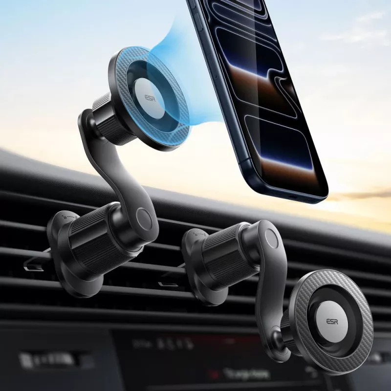 ESR OmniLock Magnetic MagSafe držiak do auta na mriežku čierny