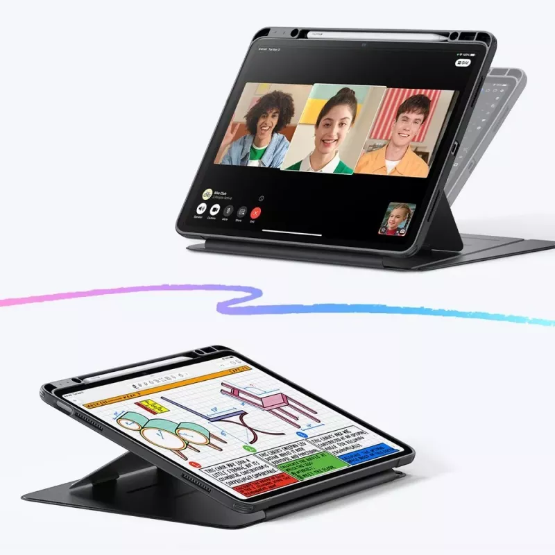 ESR Flip Hybrid puzdro pre iPad Air 13 palcov 1 / 2 / 3 / 2024-2026 čierne