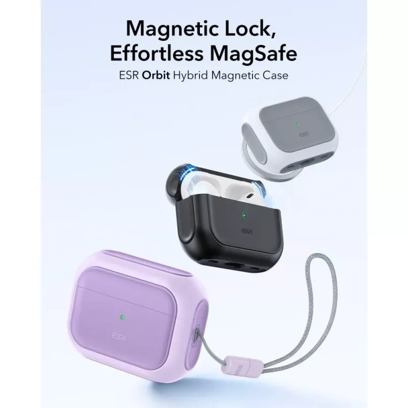 ESR Orbit HaloLock MagSafe puzdro pre Apple AirPods Pro 3, levanduľové