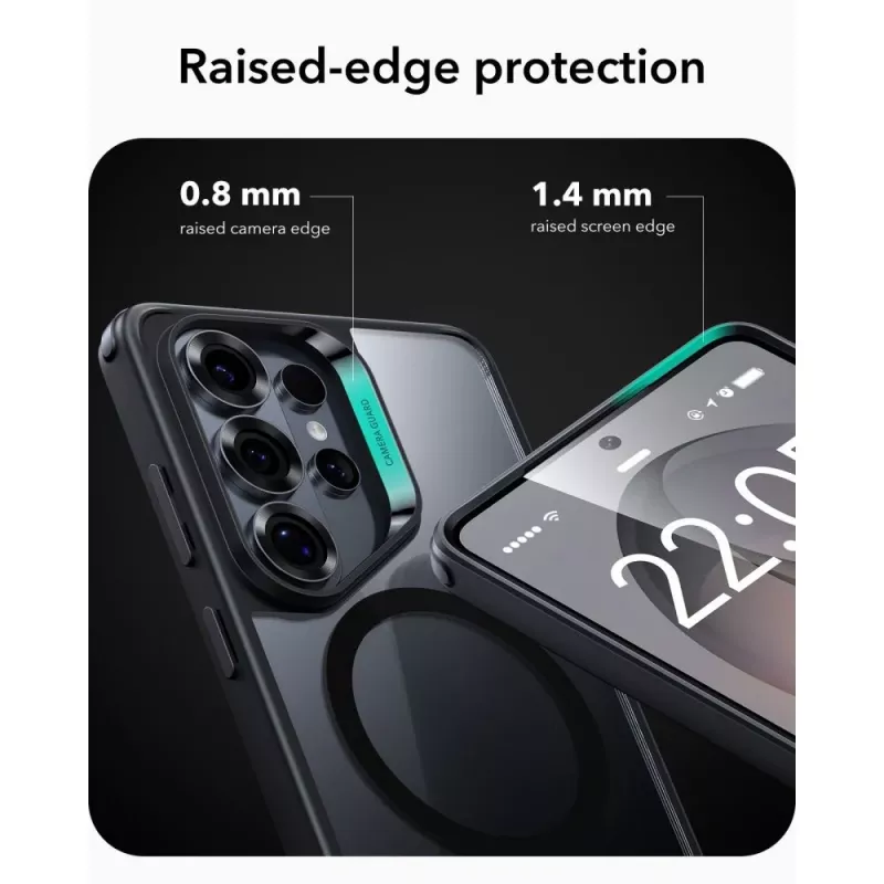 ESR Classic Hybrid MagSafe puzdro pre Samsung Galaxy S26 Ultra, Clear/Black