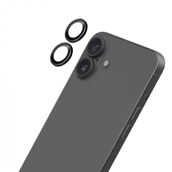 LAUT Ring Camera Lens Protector pre Apple iPhone 16 / 16 Plus - čierna