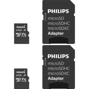 Philips MicroSDXC 2-pack 64GB Class 10 UHS-I U1 vrátane adaptéra