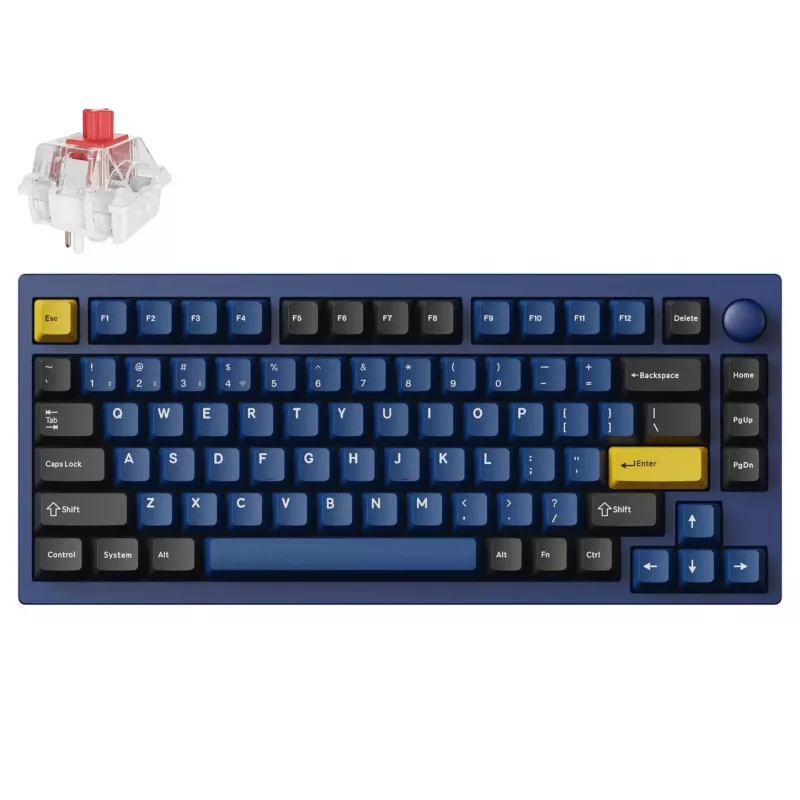 Keychron P1P-O1 75% Lemokey Super Red Switch Navy Blue mechanická klávesnica