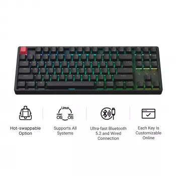 Keychron K8X-J3 80% TKL Brown Switch RGB Hot-Swap čierna