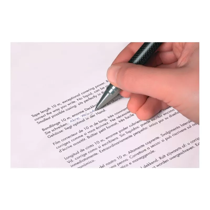 Tombow korekčný roller 10 m x 4,2 mm biela páska priehľadné modré puzdro