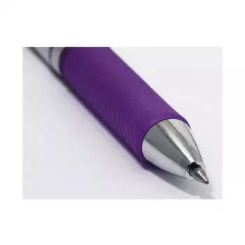 Pentel BL77-VO EnerGel gélové pero - 0,7 mm - fialový atrament - strieborné puzdro - stredná šírka stopy - balenie 12 ks