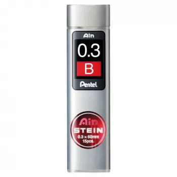 Pentel Ain Stein mechanické tuhy - B - sivá - 0,3 mm - 60 mm - 15 ks
