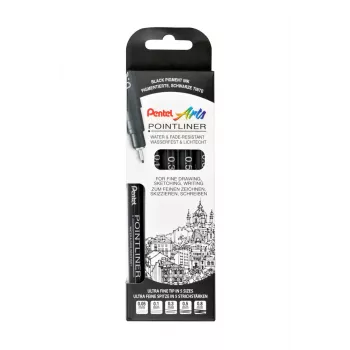 Súprava fineliner Pentel Pointliner, čierna