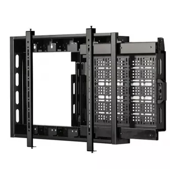 B-TECH BT7883/B nástenný držiak na plochý monitor s výsuvnou AV policou, VESA 600x400, 70 kg, čierny