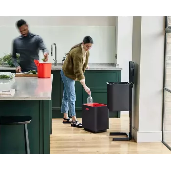 Joseph Joseph Totem Max 60L čierny odpadkový a recyklačný kôš