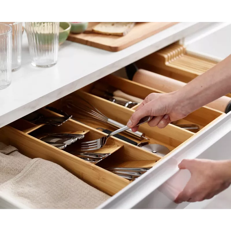 Joseph Joseph DrawerStore Bamboo organizér na príbor, kuchynské náčinie a pomôcky