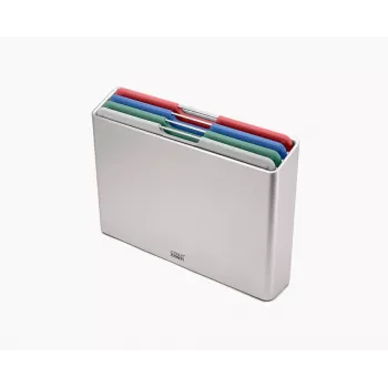 Joseph Joseph Folio Steel L sada krájacích dosiek, 4 dosky, strieborná