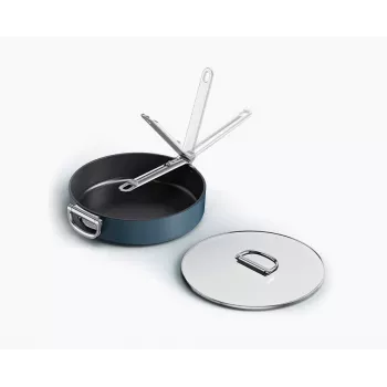 Joseph Joseph Space sklápacia rúčka keramická nepriľnavá 28cm modrá panvica na restovanie s vekom