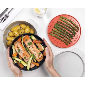 Joseph Joseph M-Cuisine 4-dielna oranžová sada na varenie v mikrovlnnej rúre