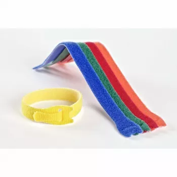 VELCRO VEL-EC60250 suché pásky na káble - mix farieb (modrá, zelená, oranžová, červená, žltá) - 20 cm x 12 mm - balenie 5 ks