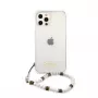 Guess Apple iPhone 12/12 Pro PC Script and White Pearls puzdro Transparent