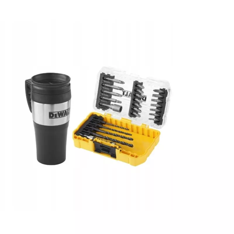 DEWALT 25-dielna sada vrtákov a bitov do skrutkovača s termohrnčekom
