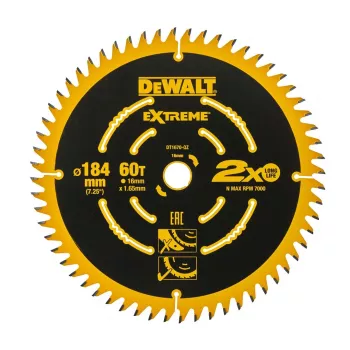 DEWALT DT1670 184mm 60T kotúč píly na jemné rezy