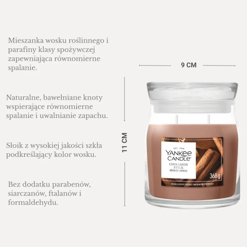 YANKEE CANDLE vonná sviečka v skle Cinnamon Stick 623g