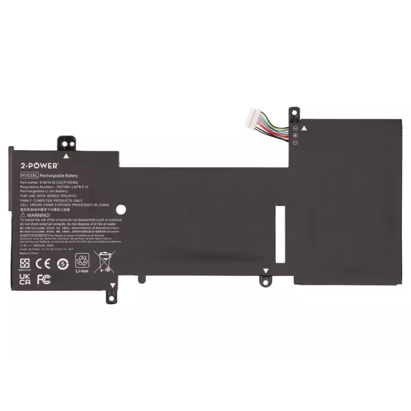 2-Power CBP4000A Hlavná batéria, 11,4 V, 3400 mAh, pre HP X360 G2