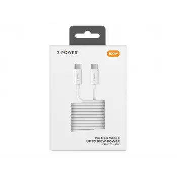 2-POWER 100W USB-C na USB-C kábel 2m čierny