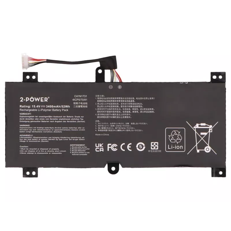 2-Power Main Battery Pack - batéria do notebooku - 52 Wh - 11,1 V - 4700 mAh - 6 článkov - čierna