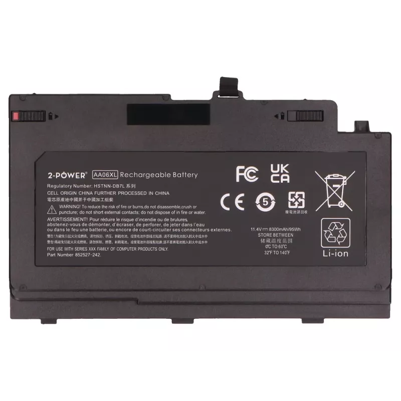 2-Power hlavná batéria pre HP ZBook 17 G4 Mobile Workstation - 95 Wh, 11,55 V, 6-článková Li-Ion