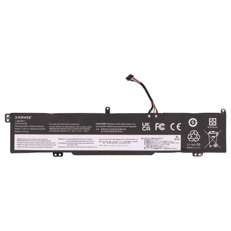 2-Power Lenovo IdeaPad L340-15IRH Main Battery Pack - 53 Wh - 4600 mAh - 11,52 V - 3-článková Li-ion - čierna