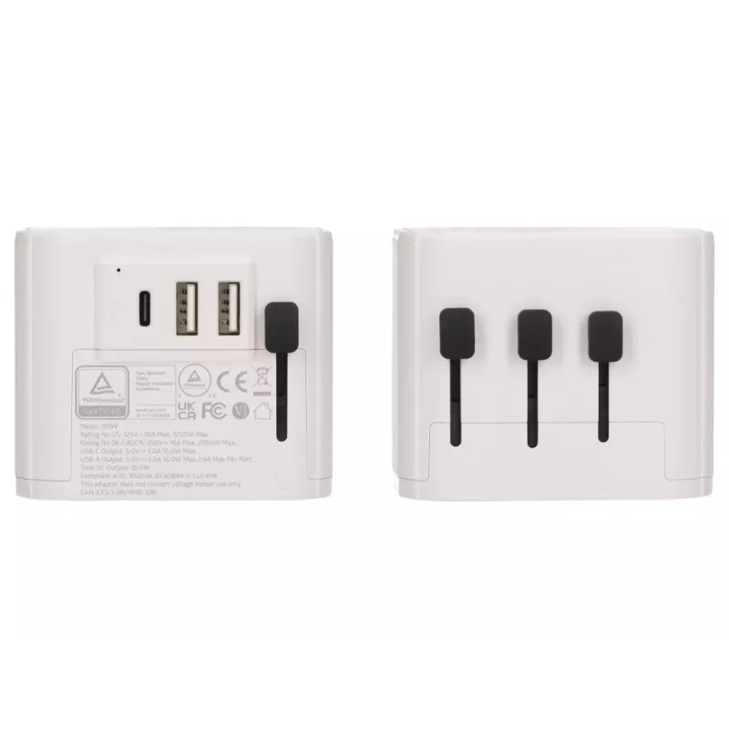2-Power napájací zdroj - 15 wattov - 3 A - 3 výstupné konektory (2 x USB, 24-pin USB-C)
