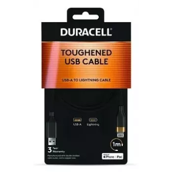 DURACELL 1m USB-A na Lightning kábel biely MFi certifikovaný