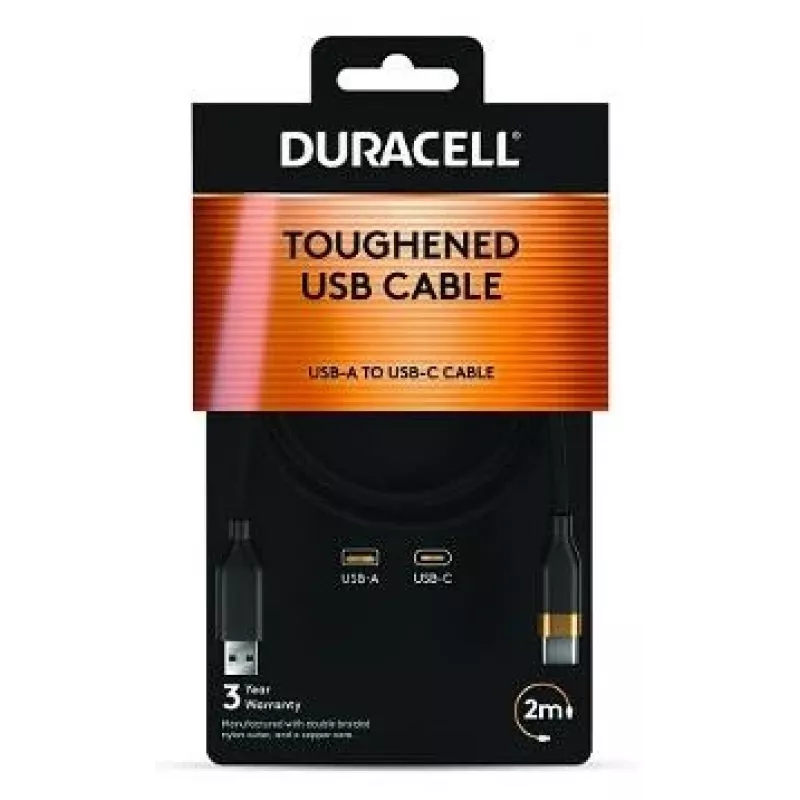 2-POWER 2m USB-A na USB-C 60W nabíjací a dátový kábel - čierny