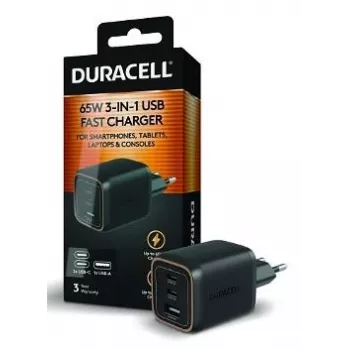 Duracell nástenná nabíjačka PD 65W GaN 2 x USB-C