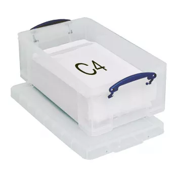 Really Useful Boxes 12C úložný box - 12 litrov - transparentný - obdĺžnikový - polypropylén - klipové veko