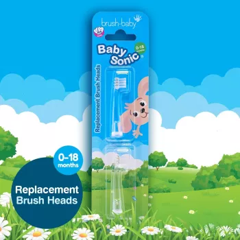 Brush-Baby BabySonic náhradné hlavice 0-18 mesiacov balenie 2 ks biela