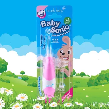 BRUSH-BABY Baby Sonic sonická zubná kefka 0-3 roky ružová