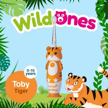 BRUSH BABY Wild Ones sonická zubná kefka pre deti 0-10 rokov tiger