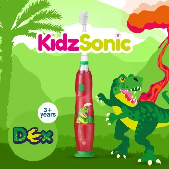 BRUSH BABY Kidz Sonic elektrická zubná kefka pre deti od 3 rokov - dizajn dinosaurus