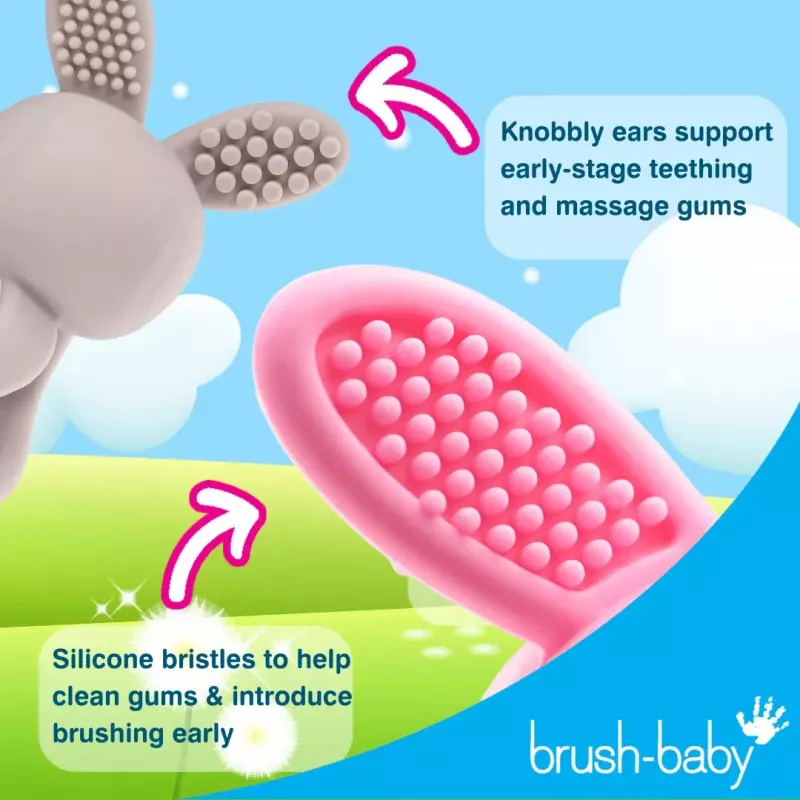 Brush Baby Bobbie Bunny hryzadlo - ružovočervená