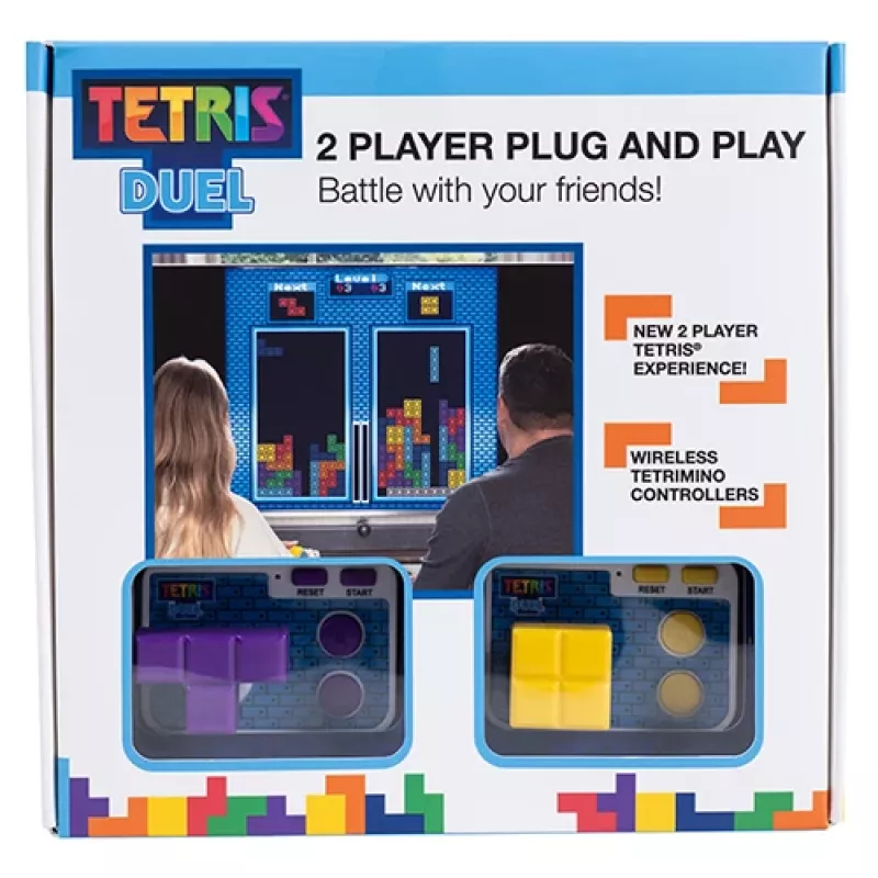 FIZZ CREATIONS Tetris Duel retro arkádová konzola pre dvoch hráčov s 2 káblovými gamepadmi Plug & Play