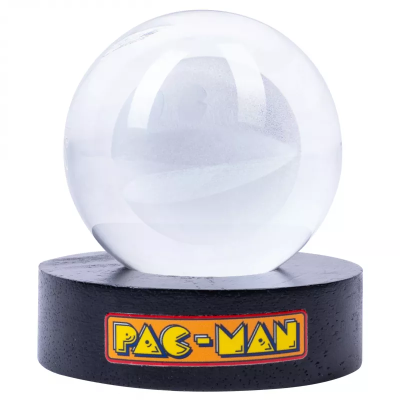 FIZZ CREATIONS Pac-Man krištáľová guľa LED svetlo USB retro dekorácia 8cm