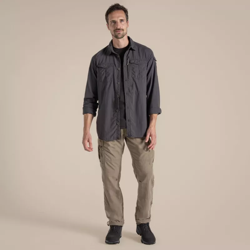 Craghoppers NosiLife Adventure LS Shirt III - Black Pepper, veľkosť M