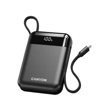 Canyon OnPower 104 10000 mAh Power Bank s USB-C a Lightning káblom čierna