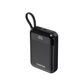 Canyon OnPower 104 10000 mAh Power Bank s USB-C a Lightning káblom čierna