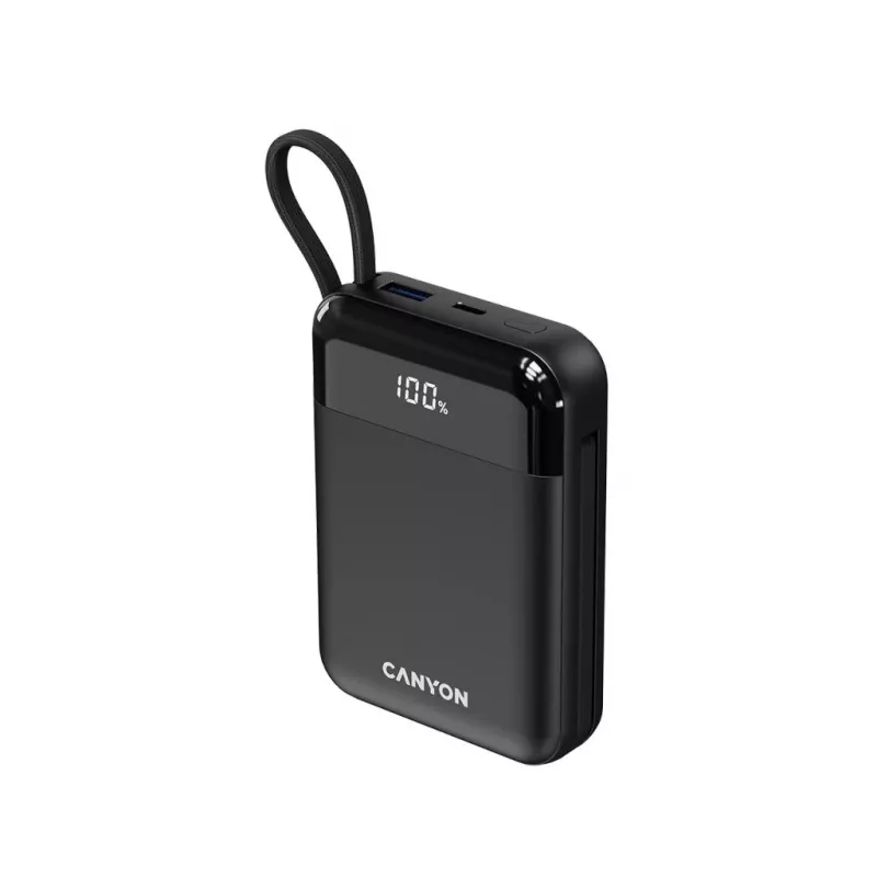 Canyon OnPower 104 10000 mAh Power Bank s USB-C a Lightning káblom čierna