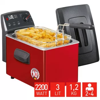 FRITEL TURBO SF fritéza 3L 2200W čierna/červená/sivá