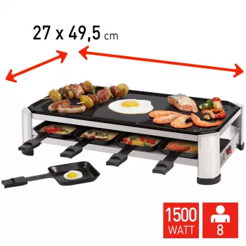 FRITEL RG 2170 raclette gril nerez chróm/čierna 1200 W 8 osôb