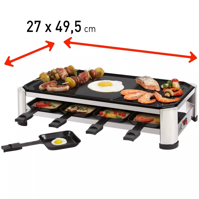 FRITEL RG 2170 raclette gril nerez chróm/čierna 1200 W 8 osôb
