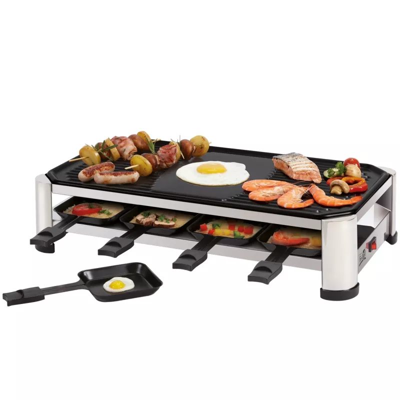 FRITEL RG 2170 raclette gril nerez chróm/čierna 1200 W 8 osôb
