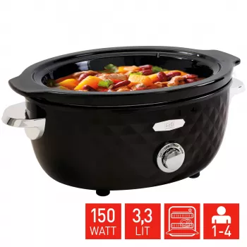 FRITEL Family pomalý hrniec 3,3L 150W čierna/chróm
